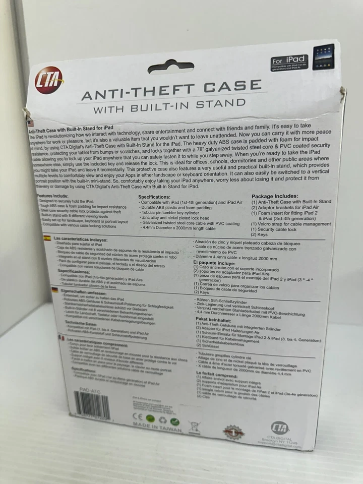 CTA Digital Anti-Theft Case with Built-In Stand Compatible with Ipads 1st-4th - Image 3 of 3