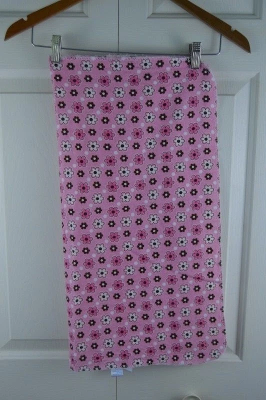 Manta bebé Kidgets rosa flor franela recepción floral blanco marrón Lovey Foto 2 de 4