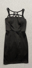 NWT Guess Women's Calla Cage Bodycon Dress Mini Formal Evening Zip Black XS