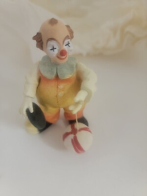 Anri Woodcarvings Toriart Clown Holding Ball w/String 4'' Figurine Italy MIB New