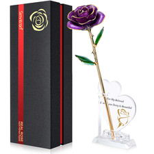 Gold Dipped Rose 24K Real Rose, Long Stem Hand Dipped in 24K Gold Rose,Unique Ro
