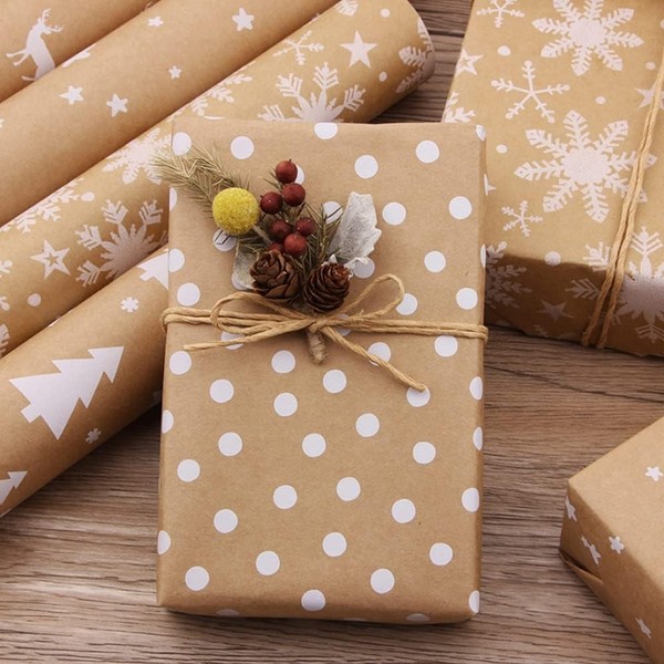 Geschenkpapier Weihnachten 5 Rollen 43Cm X 3M Set FüR Geschenke Weihnachten-image