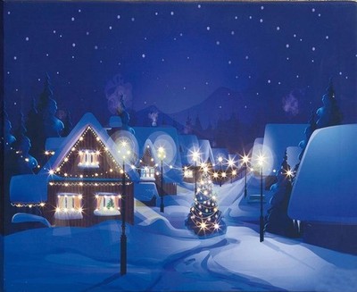 6 Stk. Hellum LED-Bild Dorf im Winter 520910 Hellum LED-Bild