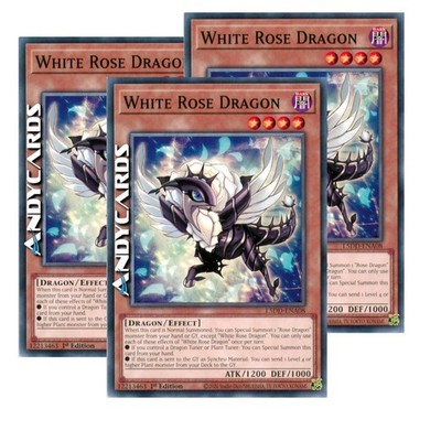 WHITE ROSE DRAGON 3x   (Weißer rosa Drache)   Common   L5DD ENA08   1Ed   Yugioh!