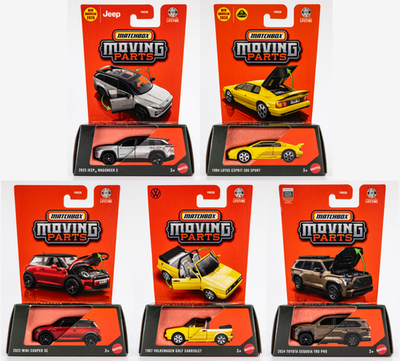 2026 Matchbox Moving Parts Mix 3 | 5-Car Set | Jeep | Lotus | VW