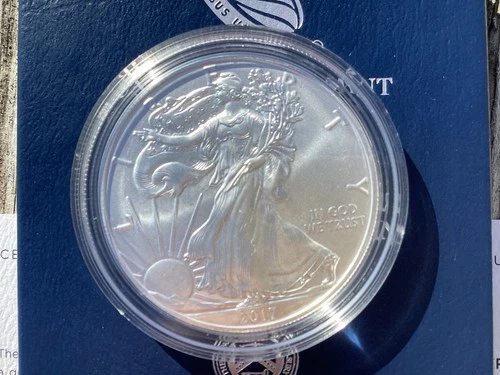 2017 W 1 oz American Silver Eagle $1 Coin UNC BURNISHED in Capsule w/Box & COA