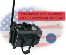 Airline Approved Rolling Pet Carrier Cat Dog 3-IN-1 with Wheels Black  NEW 