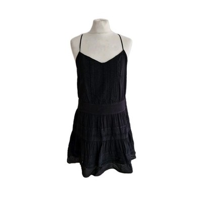 Frame Shirt Damen Schwarz Träger Sommer Minikleid. Größe M - UK 10-12.