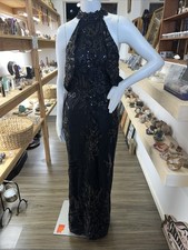 Black Sequin Halter Prom Formal Dress Sz 4 Jj  s House