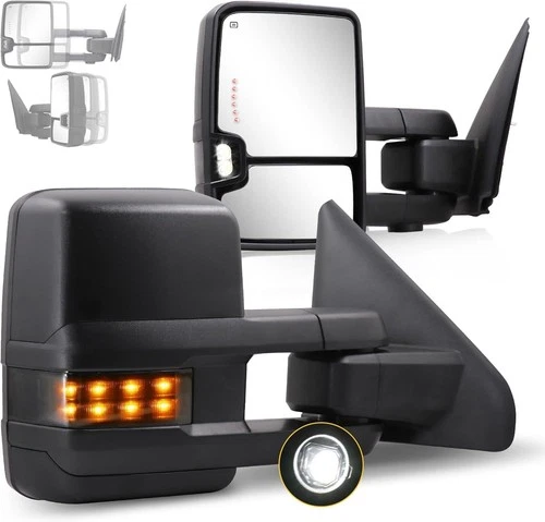 Pair Power Heated Towing Mirrors Amber Signals For 2003-2009 Dodge Ram 2500 3500