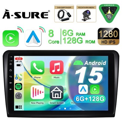 6+128G Android 15 AutoRadio Carplay Navi WIFI Für Skoda Superb II 3T4 DAB+ Kam