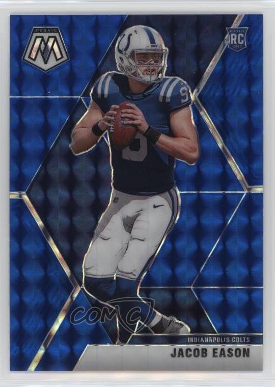 2020 Panini Mosaic Rookies Blue Prizm 65/99 Jacob Eason #236 Rookie RC 03r2