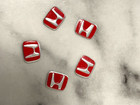 5 x Aluminun Emblem Sticker Replacement for Honda Key Fob 13.1mm x 10.8mm Red
