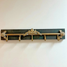 Floral Wall Hook 5 Hooks Coat Hat Rack Vintage Antique Style 23.5"