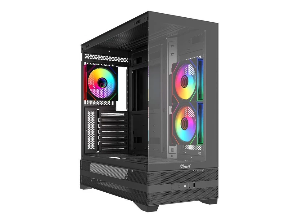 Rosewill ACA501 Mid Tower ATX Gaming PC Computer Case Black, 4 Addressable RGB F - Image 2 of 4