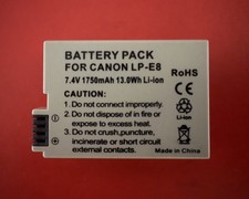 Canon LP-E8 LPE8 Battery for EOS 550D 700D X4 X5 T2i T3i