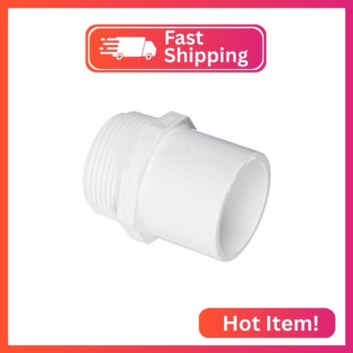 Spears 461 Series PVC Pipe Fitting, Adapter, Schedule 40, 1-1/4" NPT Male x 1-1/