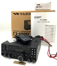 【Tested】Yaesu FT-450DM HF/50MHz Transceiver 50W with Mic Cable Manual Japan