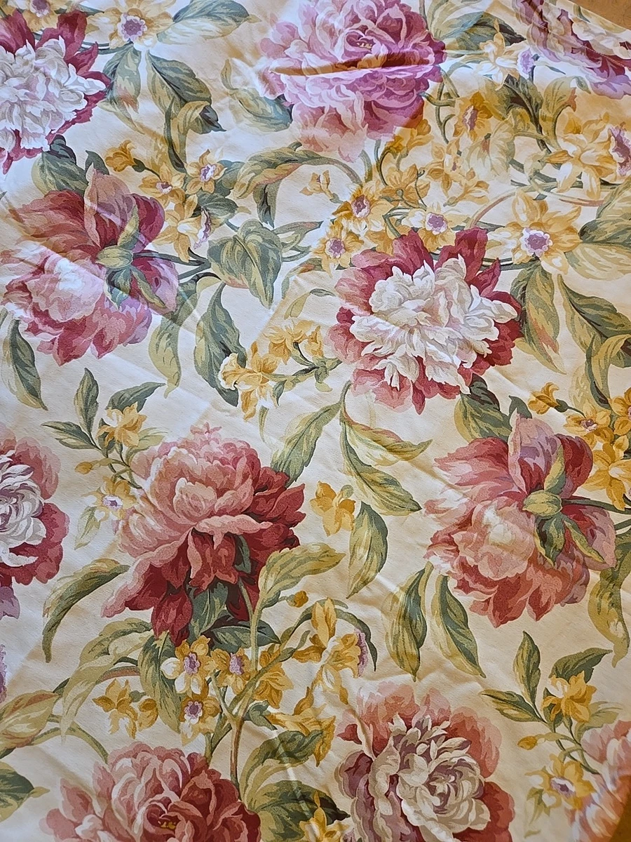 Tapisserie Murale Ancienne Raymond Waites - Motif Floral Et Raisins - 27x36 Pouces - Vintage USA