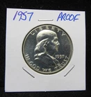 1957 BRILLIANT PROOF  FRANKLIN HALF DOLLAR - 90% SILVER