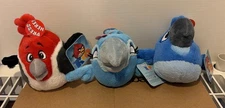 3 Angry Birds Rio Pedro Jewel Nigel 6" Plush Stuffed NO SOUND Embroidered Eyes