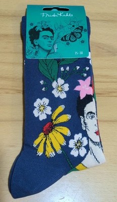 Frida Kahlo Socken, Blau, Größe 35-38