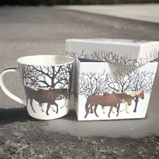 Trend Mugs Winter Horses 13.5oz Med/Lg Christmas/Holiday/Equestrian