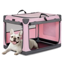 26" Soft Portable Dog Crate   Patented Spiral Sturdy Frame, Collapsible Trave...