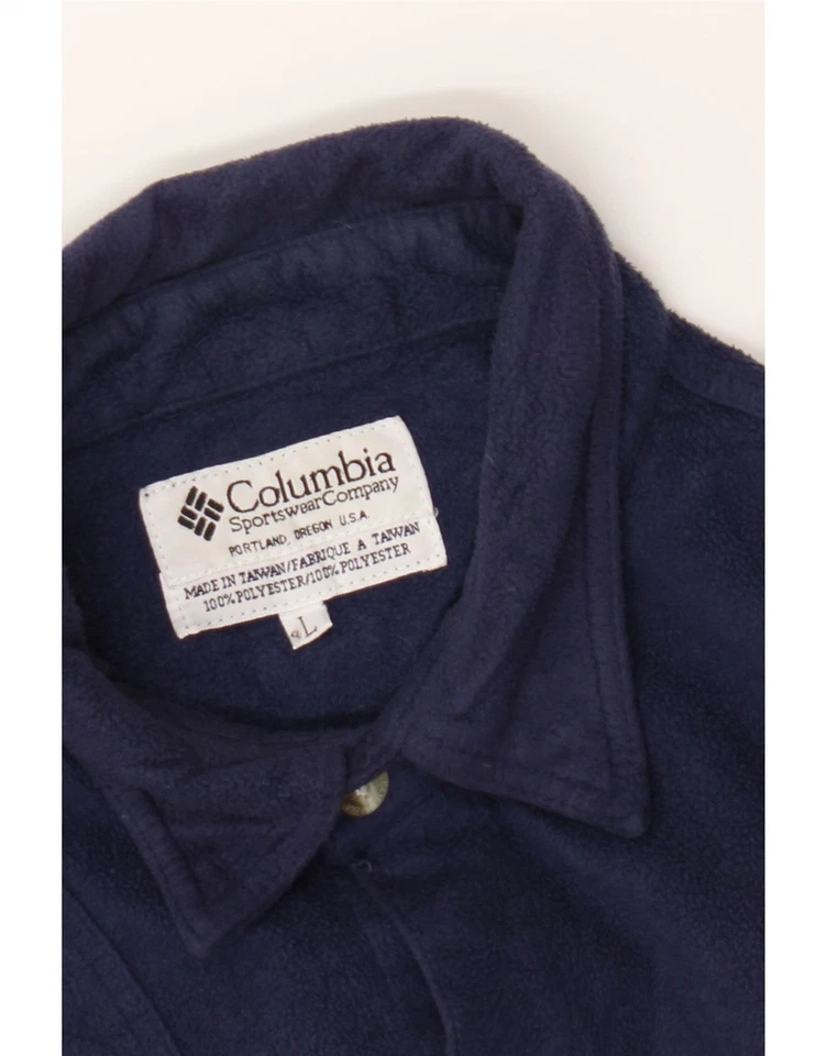 Camisa masculina de lã COLUMBIA grande azul marinho poliéster CT09 - Imagem 3 de 3