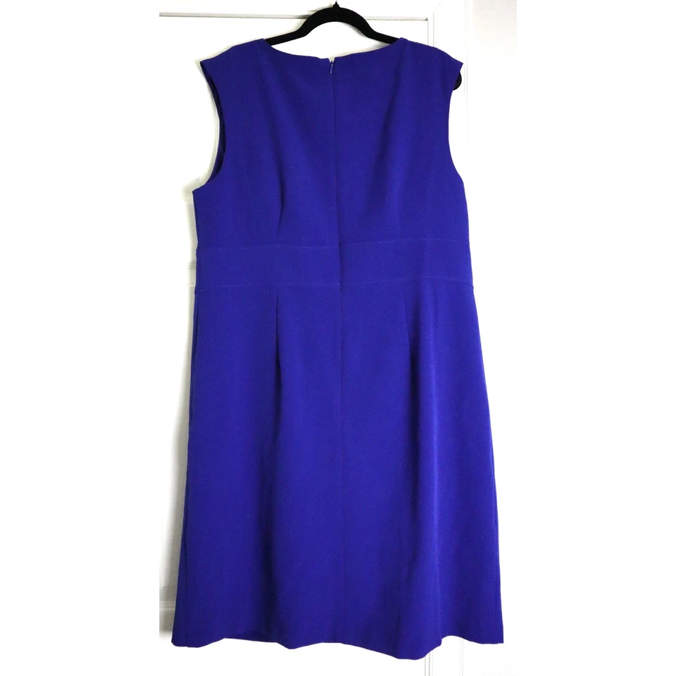 Vestido Vaina Azul DressBarn Sin Mangas Hasta la Rodilla Lápiz Elastizado Talla 14 Verano Foto 4 de 4