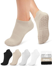 Pilates Socks for Women Non Slip Grip Socks for Yoga, Barre, Hospital, Barefoot