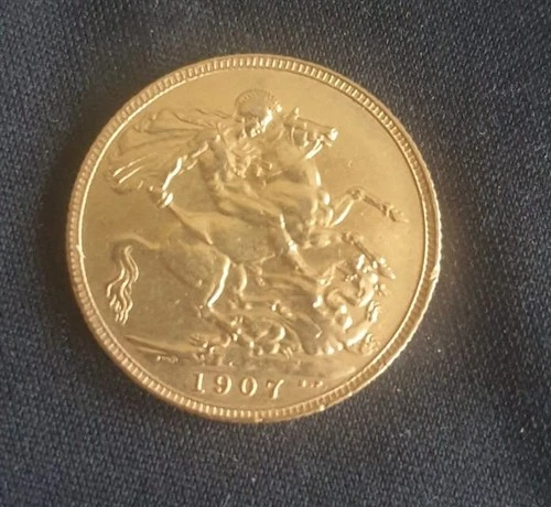 1907 King Edward VII Full Sovereign British Gold Coin 22ct