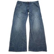 Calvin Klein Jeans Mens 36 Blue Bootcut Mid Rise Cotton Pocket Zip Denim Pants