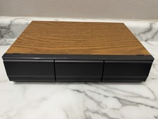 VTG Cassette Storage boxes w/ 3 Drawers - Holds 36 Tapes - Faux Wood