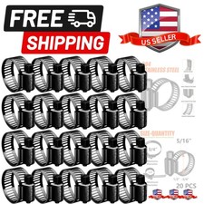 20pcs Black Hose Clamp,1/2"-3/4"13-19mm304 Hose Clamps Stainless Steel Adjust...