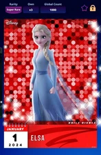 Disney Collect Digital Selects  ELSA LE Sparkly Chrome Daily January 1st  2024