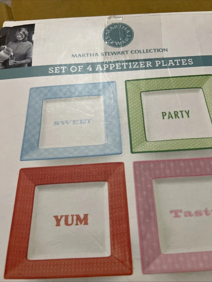 Appetizer Plates martha stuart collection set of 4  Holiday Cheer Colorful Fre🎁 - Image 4 of 4