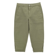 NWT EVERLANE Barrel Leg Utility Pants Green Organic Cotton Spandex Size 14