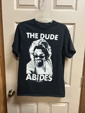 Big Lebowski Shirt Mens Medium Black “The Dude Abides “Movie Tee Graphic Comedy