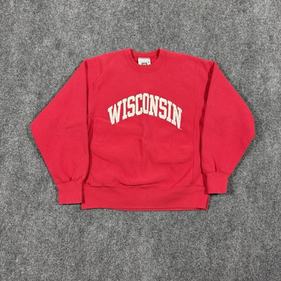 #ad Vintage 90s Lee Wisconsin Badgers Sweatshirt Mens Medium Red Heavyweight $30.00