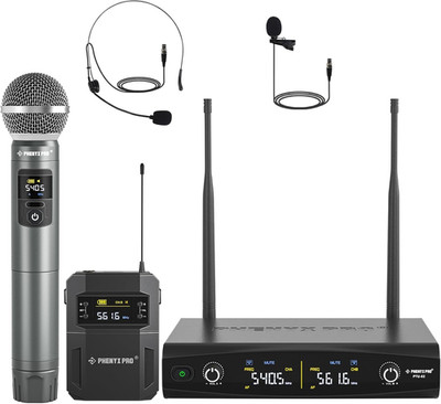 Phenyx Pro Kabelloses Mikrofon-Set Mit Handmikrofon/Bodypack/Headset/Lavalier-Mi