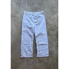 VTG 40s/50s WW2 Era Navy Sailor White BellBottom Flare Pants Size 35x29.5