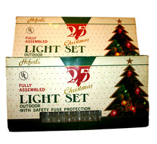 Lot Of 2 Christmas C9 String Lights 25-ct 25' White Clear Hoferts Outdoor 095102