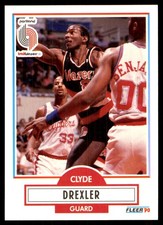 Clyde Drexler 1990-91 Fleer #154 Trail Blazers NBA READ FREE SHIP AutographDen