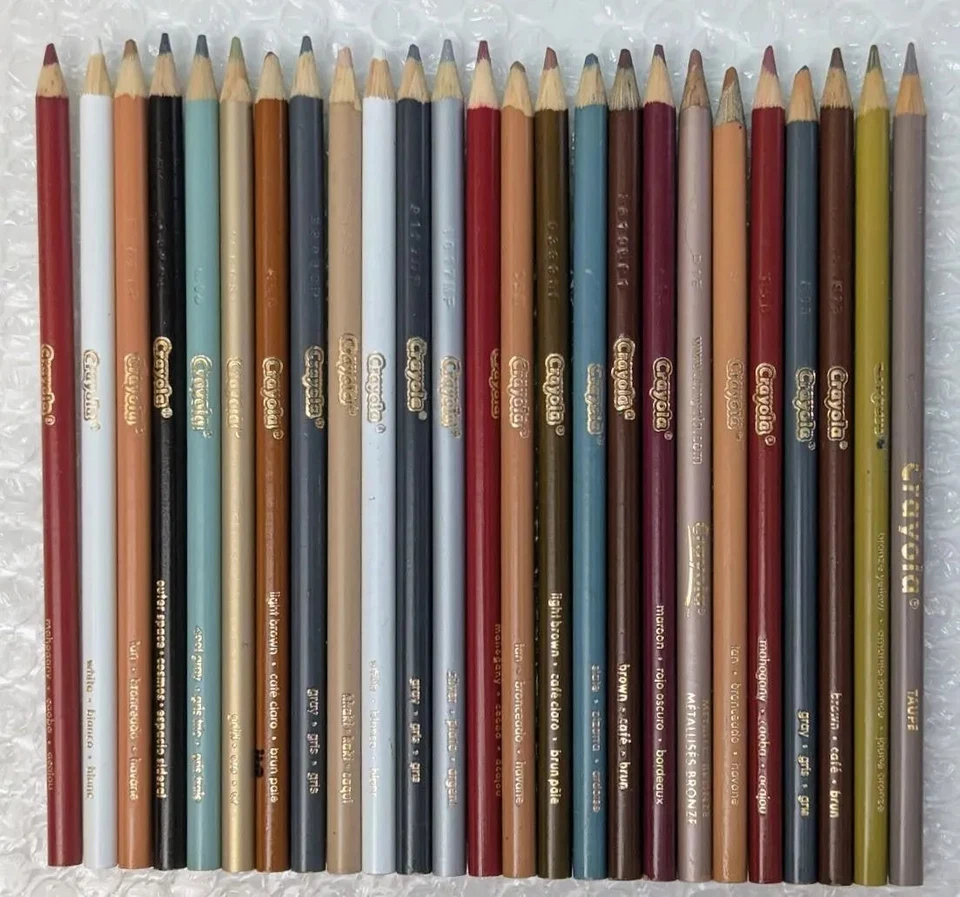 50 Crayola Gray Brown Metallics Colored Pencil Crayon Set Used School Art Supply - Image 3 of 4