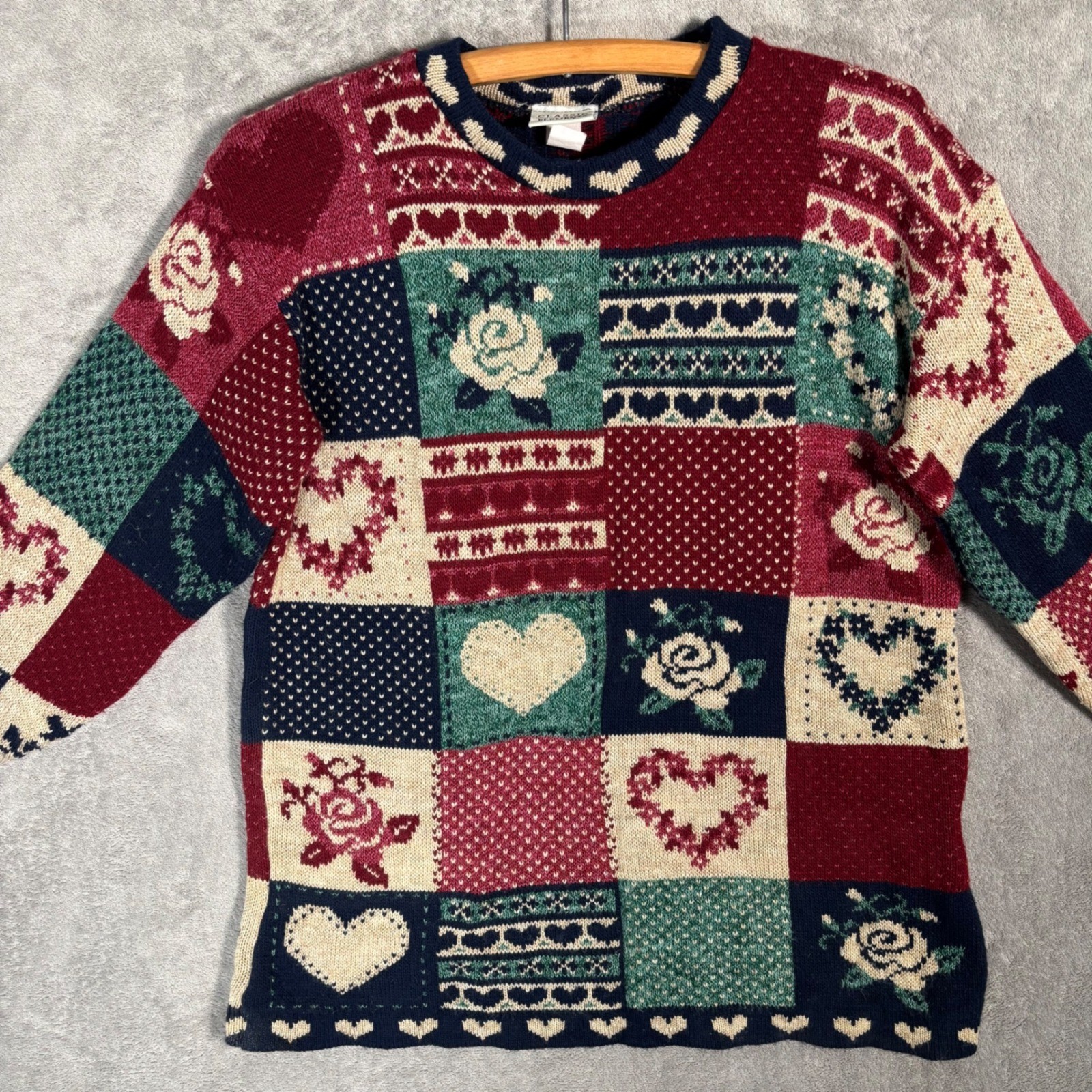 Classic Elements Vintage 90s Patchwork Heart Rose… - image 13