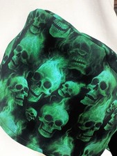 Men/Women Surgical Scrub Cap Lined Skulls Flaming 100 Cotton