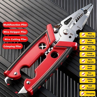 18 in 1 Electrician Pliers Wire Stripper Crimper Cable Cutter Multi Too