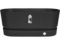 Elho Pflanzkasten Blumenkasten 60Cm Balkon Outdoor Rollen Wasserspeicher Schwarz