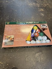 Golfers Putter Pool Game by Club Champ 16 Golf Balls Shoot Billiards Rack NIOB
